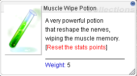 Muscle Wipe Potion (Stat Reset)